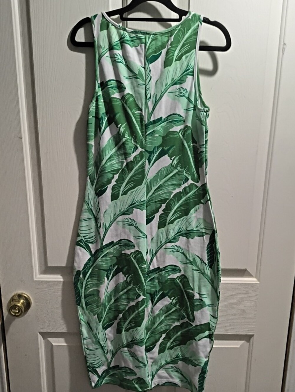 Old Navy Green and White Tropical Leaf Tank Dress - Picture 4 of 4
